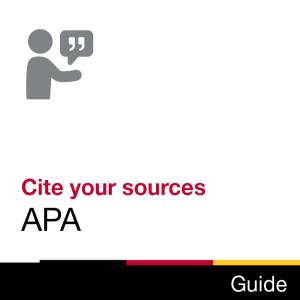 Guide: Cite your sources: APA
