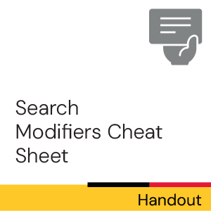 Handout: Search modifiers cheat sheet