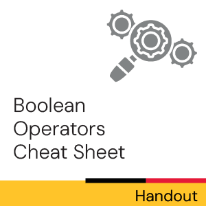 Handout: Boolean Operators cheat sheet