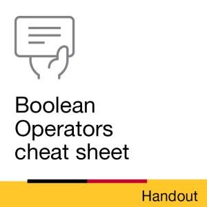 Handout: Boolean Operators cheat sheet