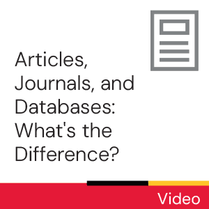 Video: Articles, Journals, and Databases: What&#039;s the difference?