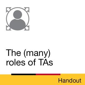 Handout: The many roles of TAs