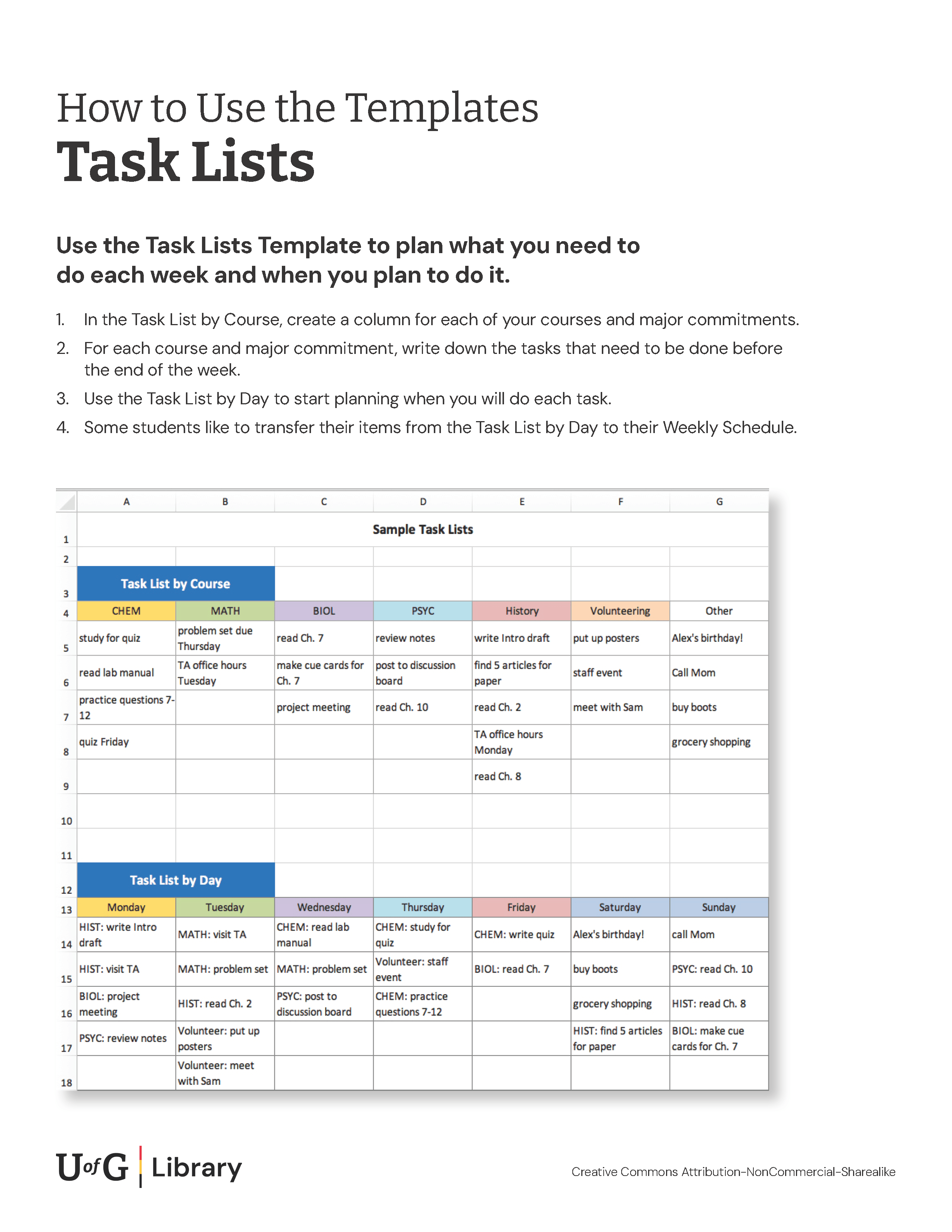 How to use the templates: task lists. Task Lists Template in Excel download below. For info on how to use the template, see the PDF download below.