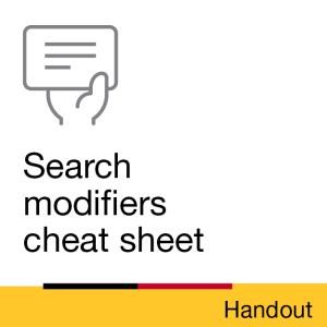 Handout: Search modifiers cheat sheet