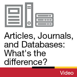 Video: Articles, Journals, and Databases: What&#039;s the difference?